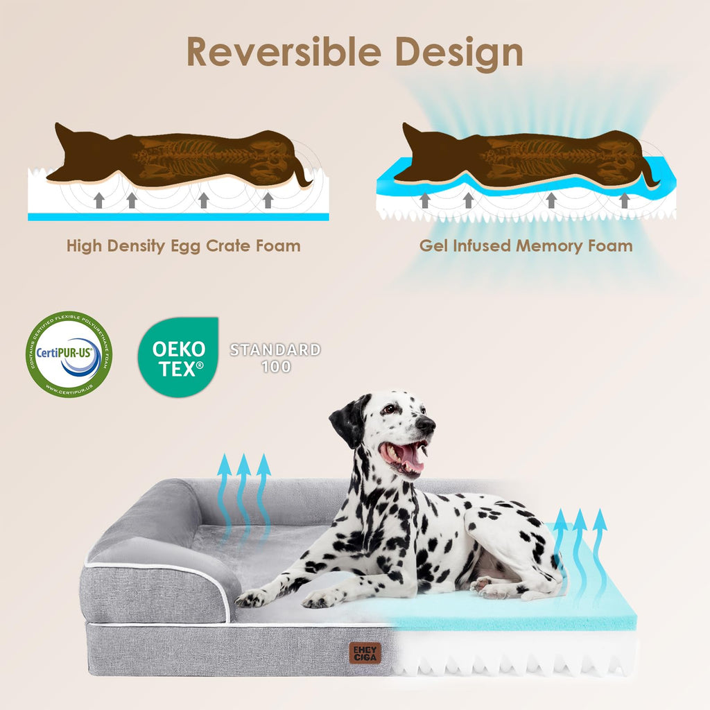 EHEYCIGA Orthopedic Dog Beds Large Sized Dog, Waterproof Washable Pet Bed