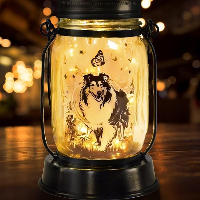 kyoryuger Pomeranian Gifts for Women/Men Pomeranian Solar Lanterns Dog Mom Birthday Dog Lovers Lantern Pet Loss Pet Memorial Lights Solar Garden Decoration for Yard, Patio,Backyard,Porch Torches