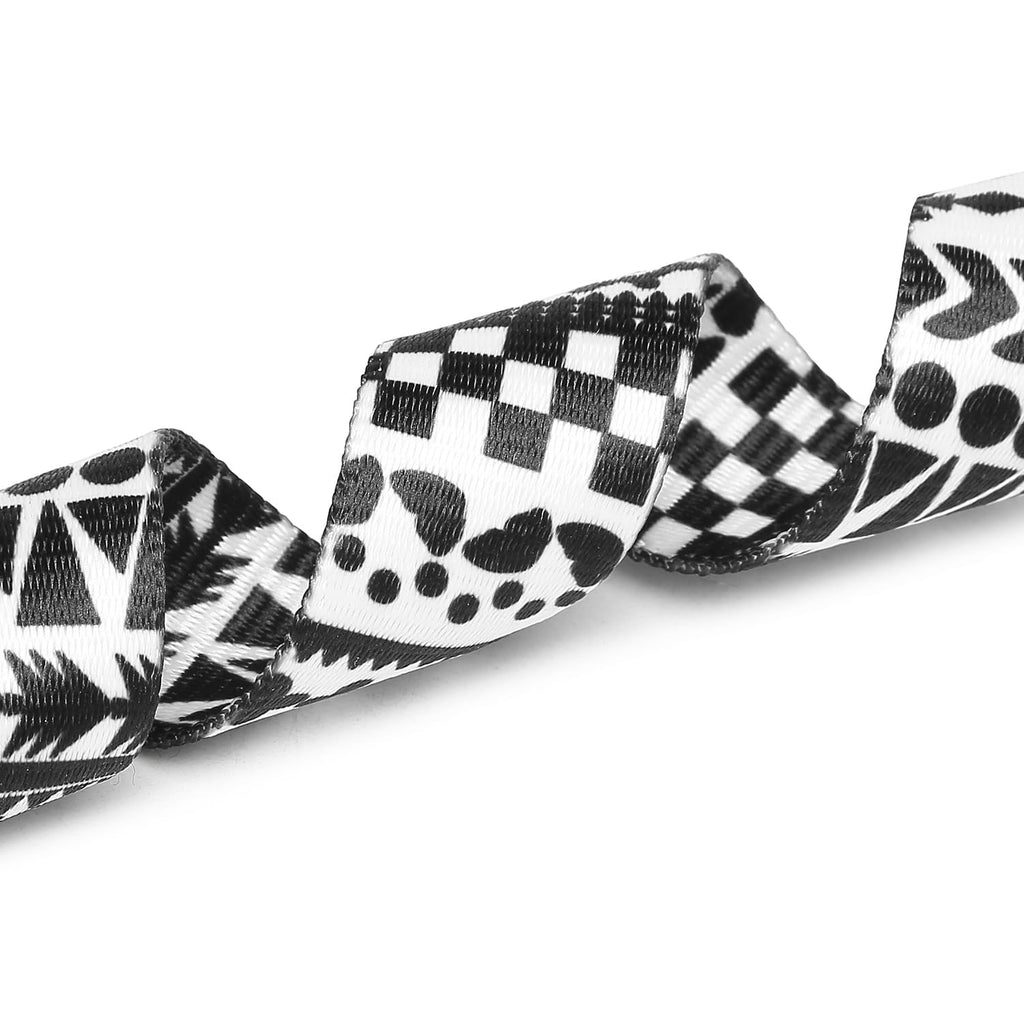 Mercano Adjustable Dog Collar - Special Design Patterns, Soft Nylon Comfortable Durable Pet Collar for Small Medium Large Dogs (L, Black White A)