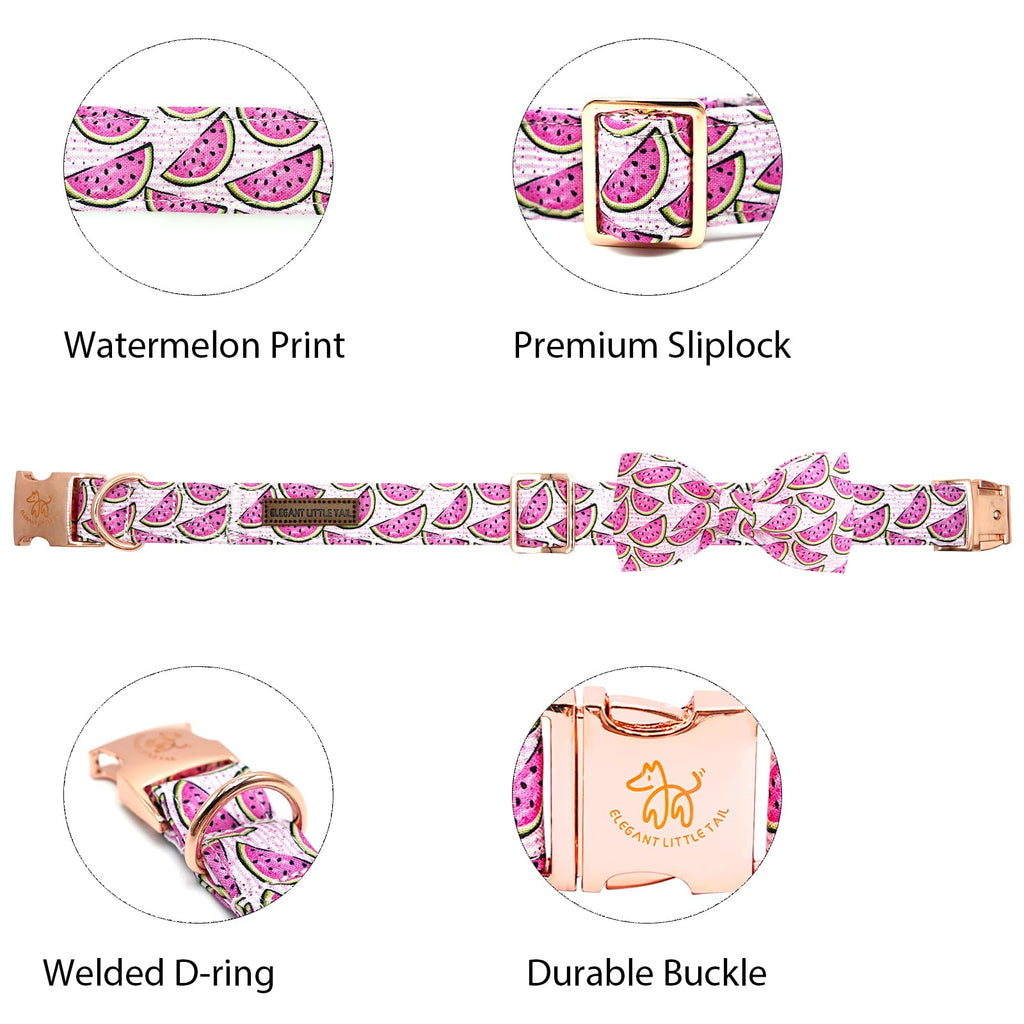 Elegant little tail Dog Collar, Watermelon Print Pet Collar Summer Dog Collar Durable Metal Buckle Dog Collars Cotton Pet Adjustable Dog Collars for X-Large Dogs