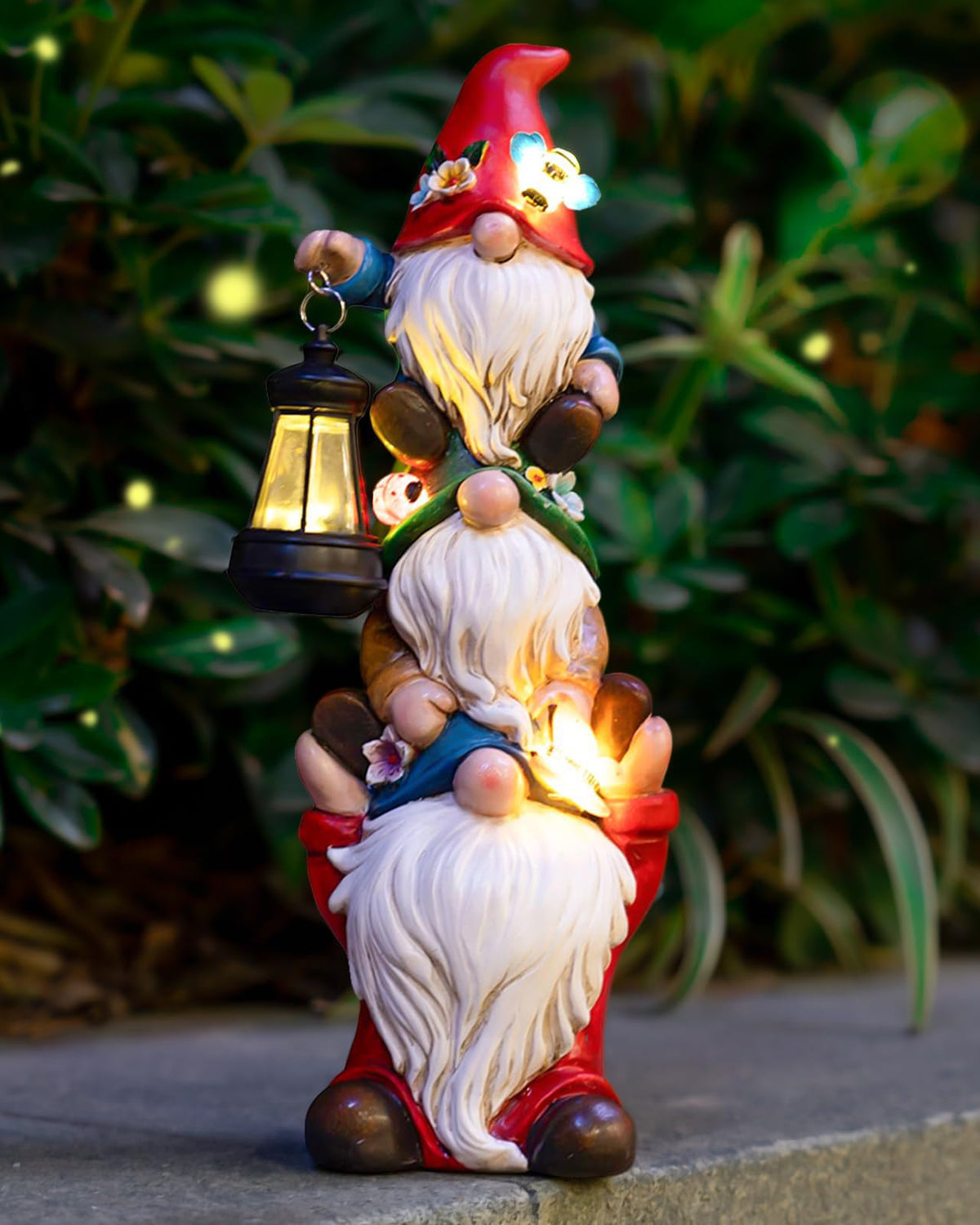 twinbling 13" Garden Solar Spring Gnomes Statues Outdoor