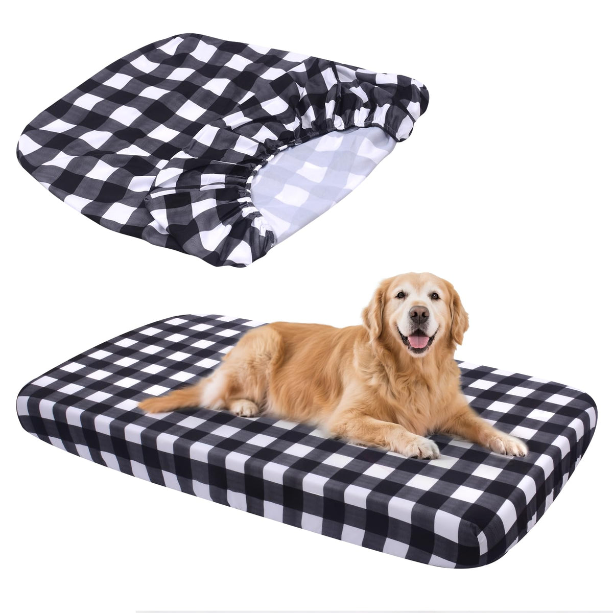 Hoopttay Dog Bed Covers Replacement Washable Elastic Edged 52" x 28" x 6"