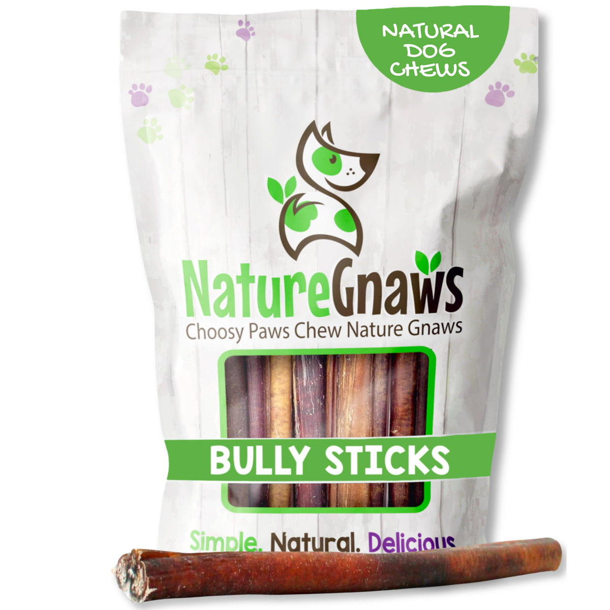 Nature Gnaws USA Steer Sticks for Dogs 5-7" (8oz) - Mixed Thickness - Long Lasting for Aggressive Chewers and Large Dogs - Natural Beef Bully Dog Chew Bones