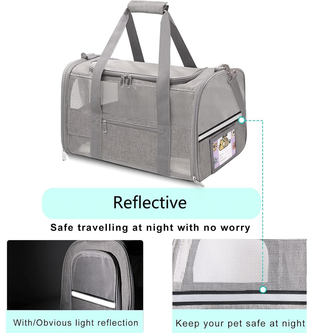 Seclato Cat Carrier Pet Carriers Airline Approved for Small Dogs Kitten Carriers for Small Medium Cats Under 15lb, Collapsible Soft Sided TSA Approved Travel Carrier, Pink