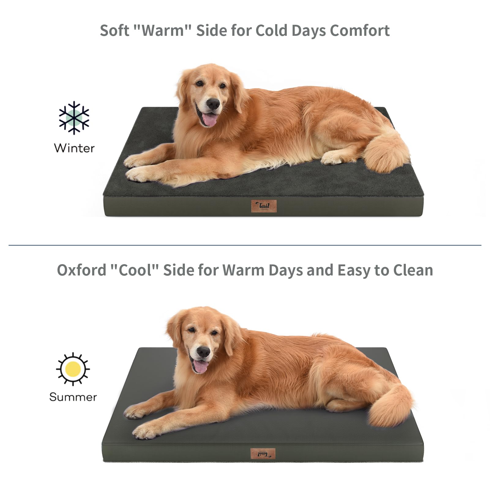 Tail Stories Waterproof Orthopedic Outdoor Dog Bed XL for Extra Large Dogs