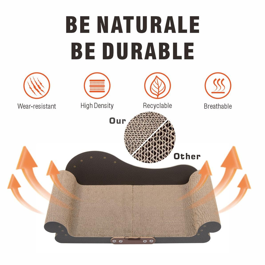 Extra Large Cat Scratcher Bed, Sofa Shaped Cardboard Couch