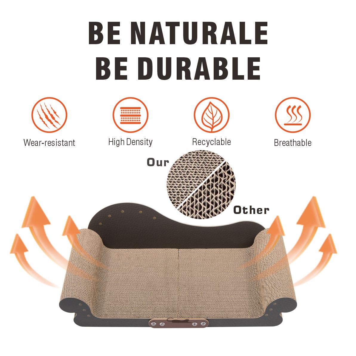 Extra Large Cat Scratcher Bed, Sofa Shaped Cardboard Couch