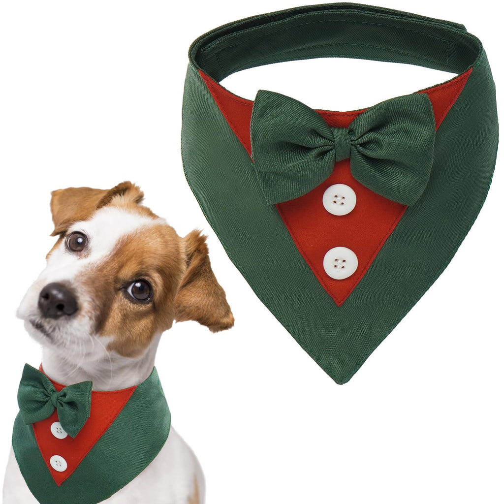FUAMEY Dog Tuxedo for Large Dogs Suit Bandana Wedding Outfit Bow Tie Collar