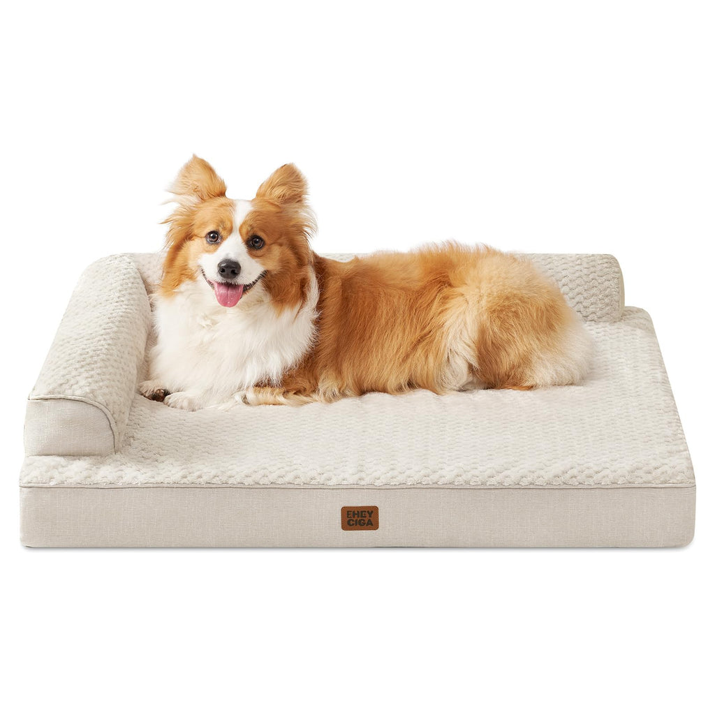EHEYCIGA Orthopedic Dog Bed Medium Size, Memory Foam Dog Bed, Navy Blue