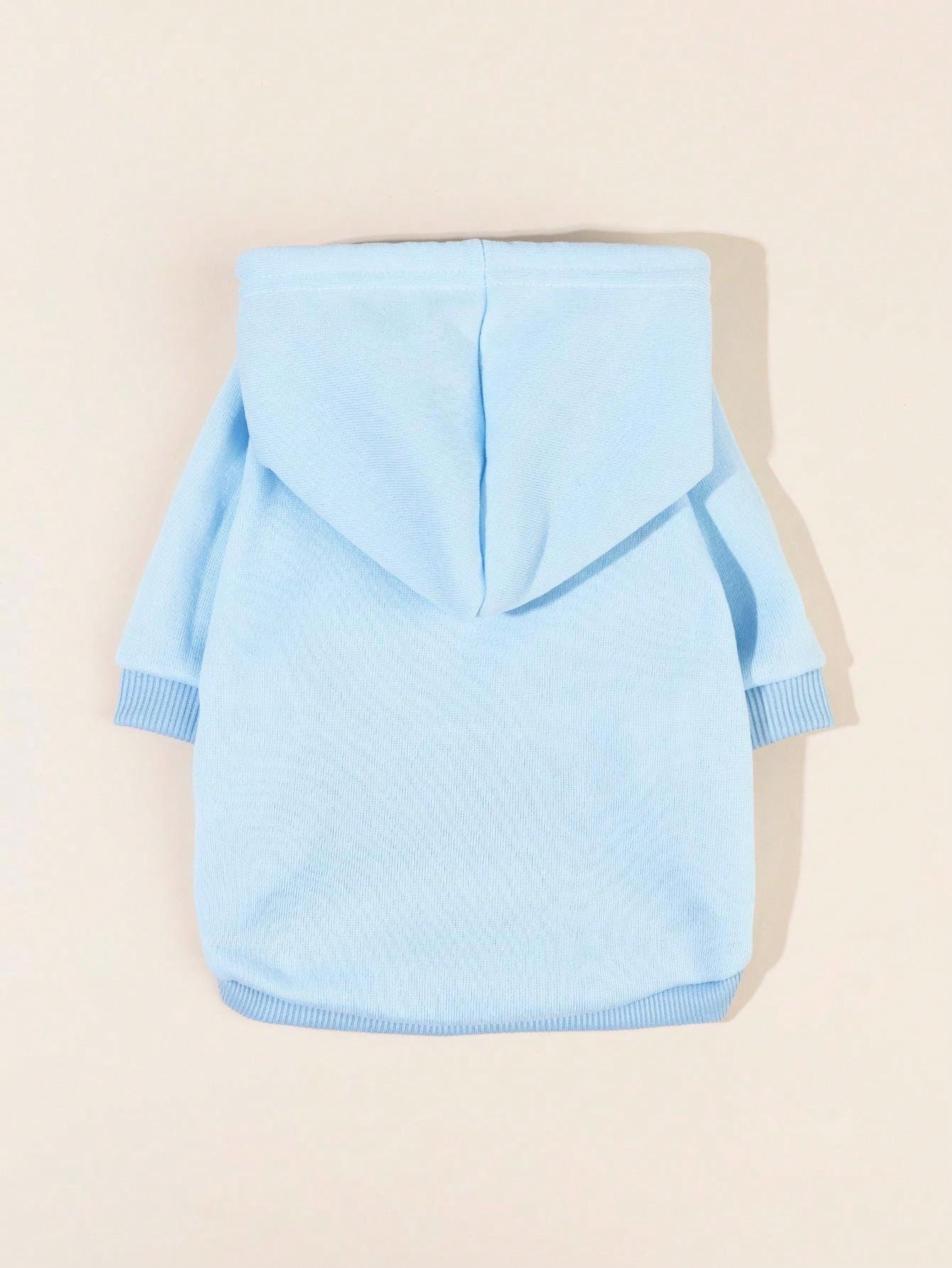 QWINEE Basic Dog Hoodie Sweatshirt Puppy Sweater Warm Cat Costumes Pet Clothes for Chihuahua Puppy Kitten Small Medium Dogs Light Blue XX-Small