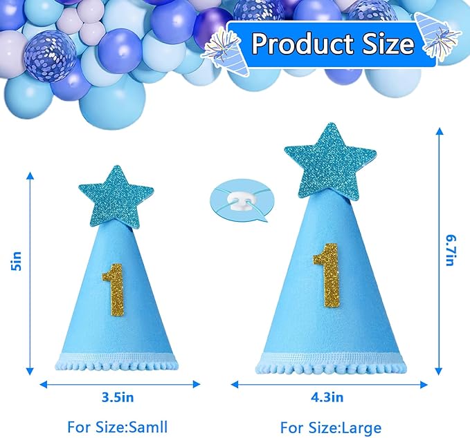 Dog Birthday Party Supplies with Hat Bandana Numbers, Light Blue Dog Birthday Set for Large Medium Pets Puppy Boy