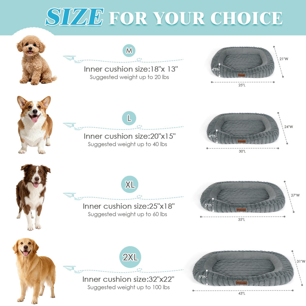 KISIMUY Orthopedic Dog Bed, Durable Calming Bolster Dog Couch Large Dogs