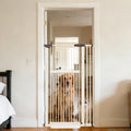 Lumizone 55.12" Extra Tall Pet Gate for Cat Dog 30.12"-38.38" Wide Cream
