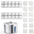 Cat Water Fountain Stainless Steel, 3.2L/108oz Pet Fountains for Drinking with Smart Quiet Pump and Large Water Level Window (12 Filters +12 Sponges)