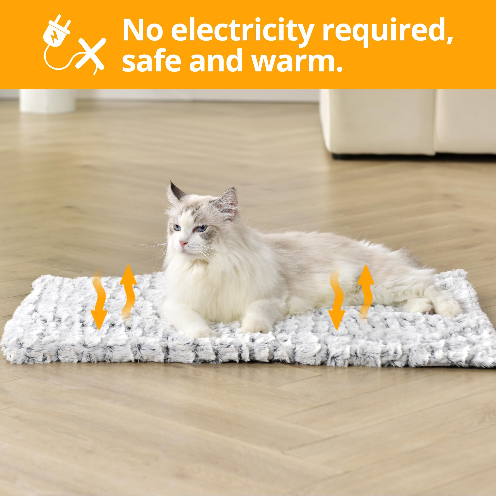 Petace Self Warming Cat Pad, 24" x 18", Gray