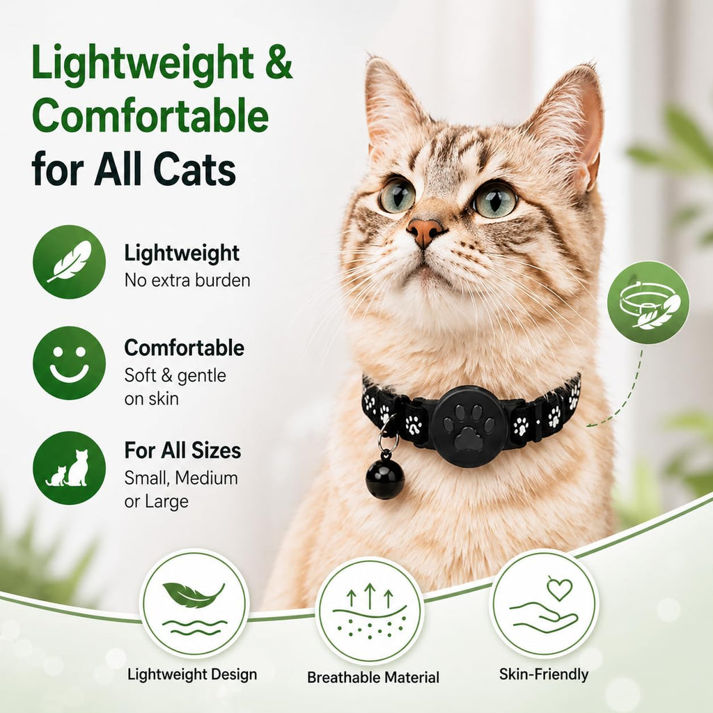 Pet Tracker,GPS Collar for Cats,Smart tag,Waterproof Compatible with Find My,No Monthly Fee,Advanced Tracking Solution Smart Collar for Pet Safety Ideal Small Large Cats(Android User)