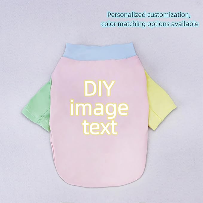 Custom Dog Shirt,Personalized Pet Apparel with Name Text Photo Image,Lightweight Breathable Puppy Kitten Cotton Vest for Small Medium Large Dogs Cats,Puppy Gift (Dopamine Pink, X-Large)