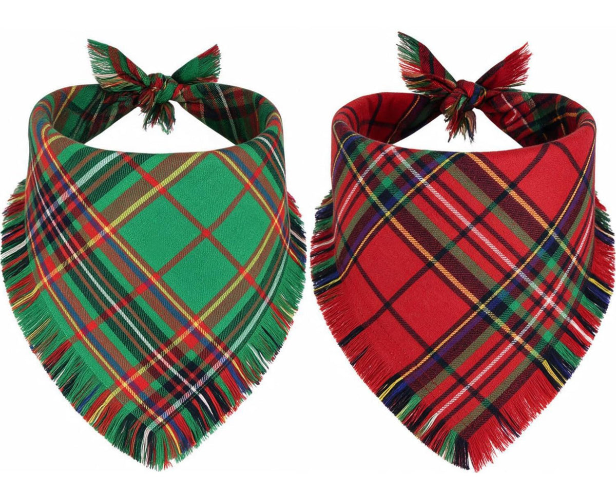 St. Patrick's Day Dog Bandanas Set 2PCS-Large,Featuring Irish Shamrock & Plaid Design Bandanas for Holiday Parties,Perfect Pet Scarves for Boys and Girls,Dog Outfit Gifts for Medium to Large Dogs