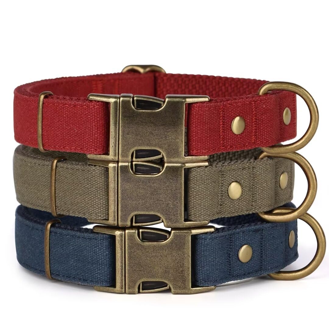 PET ARTIST Dog Collars for Medium Dogs, Soft Padded Premium Nylon Dog Collar with Quick Release Metal Buckle, Durable & Adjustable Pet Collars for Boy Gifts, Blue, M (Fit 13-20")