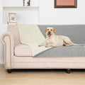BOCTOPUG Dog Bed Cover for Pets Blankets Rug Pads for Couch Protection Waterproof Bed Covers Dog Blanket Furniture Protector Reusable Changing Pad (Light Grey+Ivory, 82"x82")