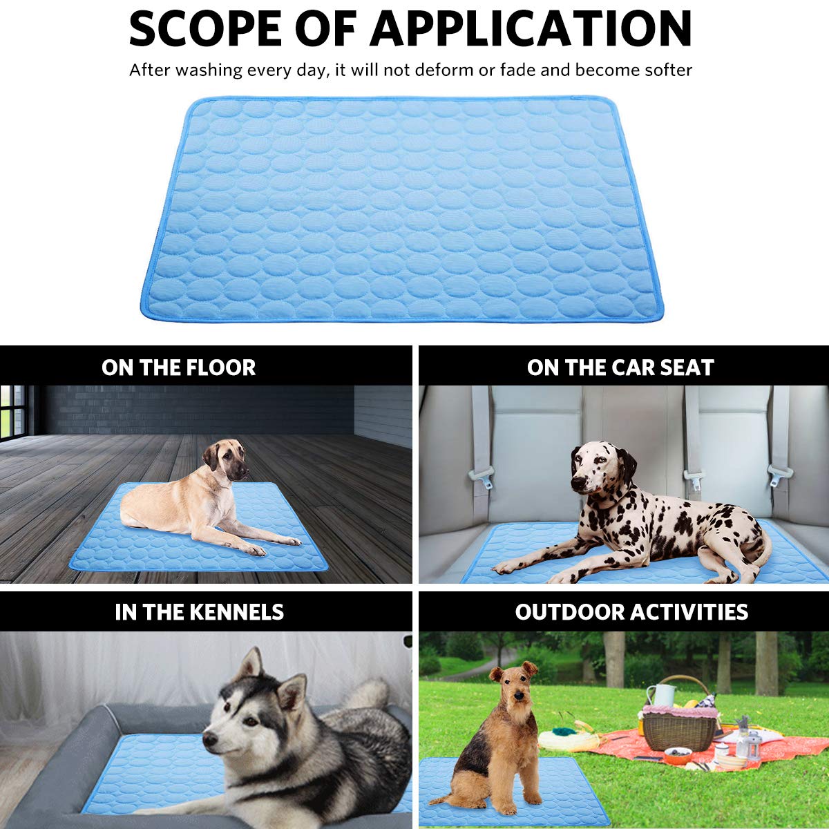 aingycy Dog Cooling Mat Pet Cooling Pads Dogs & Cats Pet Cooling Blanket for Outdoor Car Seats Beds (22IN*28IN)