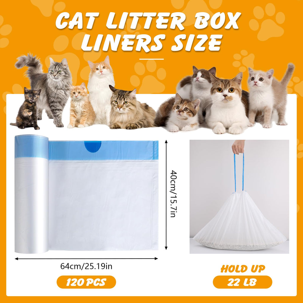 120 Cat Litter Bags Compatible with Litter Robot 3/4/5