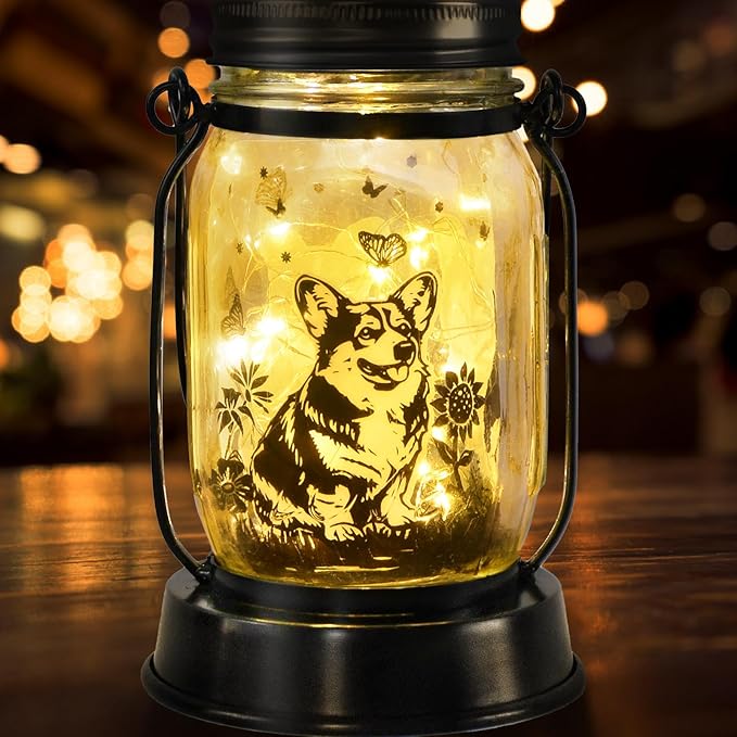 kyoryuger Pomeranian Gifts for Women/Men Pomeranian Solar Lanterns Dog Mom Birthday Dog Lovers Lantern Pet Loss Pet Memorial Lights Solar Garden Decoration for Yard, Patio,Backyard,Porch Torches