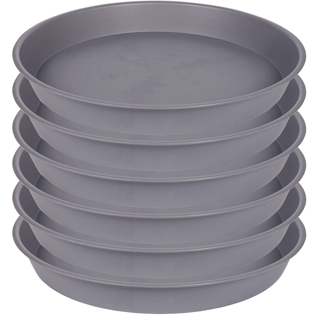 Bleuhome 2 Pack of 10 inch Plant Saucer Gray, Heavy Duty Plastic Plant Saucer 10 inch Round, Durable Plant Tray for Pots, Plant Saucers for Indoors, Plant Trays for Planter 9"/10" (10", Cement)