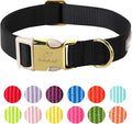 Nylon Dog Collar - Adjustable Black Soft Webbing Dog Collars for Small Medium Large Dogs Boy Girl Puppy Collar with Safety Metal Buckle M