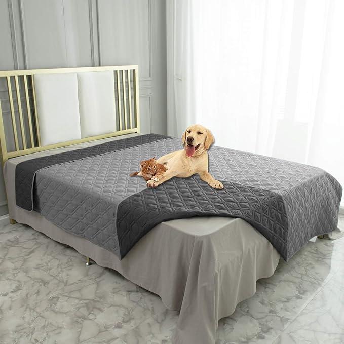 Ameritex Waterproof Dog Bed Cover Pet Blanket for Furniture Bed Couch Sofa Reversible — 82x82 Inch (Pack of 1)