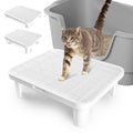 Cat Step Ramp Adjustable Litter Box Step with Filter Function, White