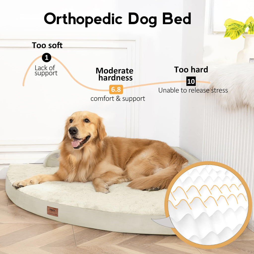 MEKIY Orthopedic Waterproof Dog Bed with Sides for Large Sizes Dogs