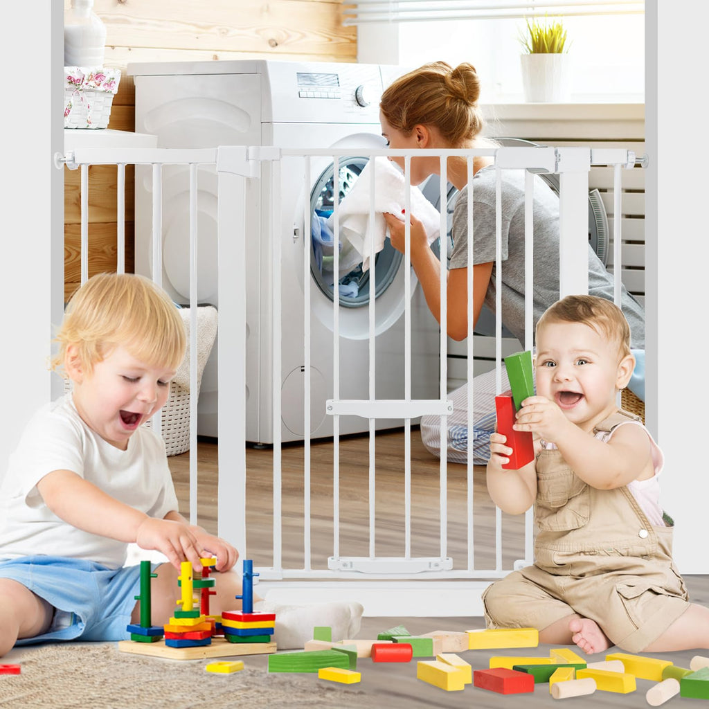 SHYUJAJIE 37 Inch Tall Baby Gate with Small Cat Door