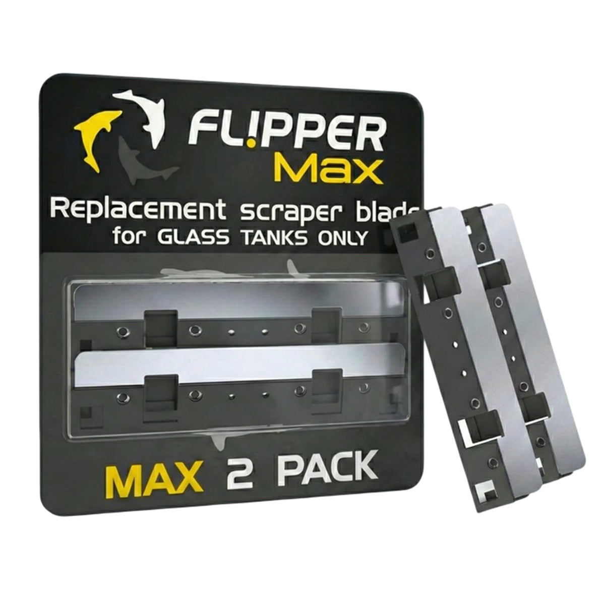 Flipper Max Aquarium Algae Remover for Fish Tank Cleaner Replacement Blades, Pack of 2 - Glass Scraper Blades for Cleaning Kits - Water Cleaning Accessory