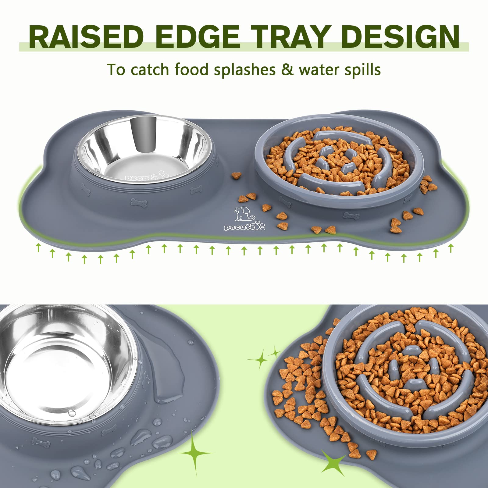 Pecute Slow Feeder Dog Bowls to Slow Down Eating, Dog Slow Feeder Bowl