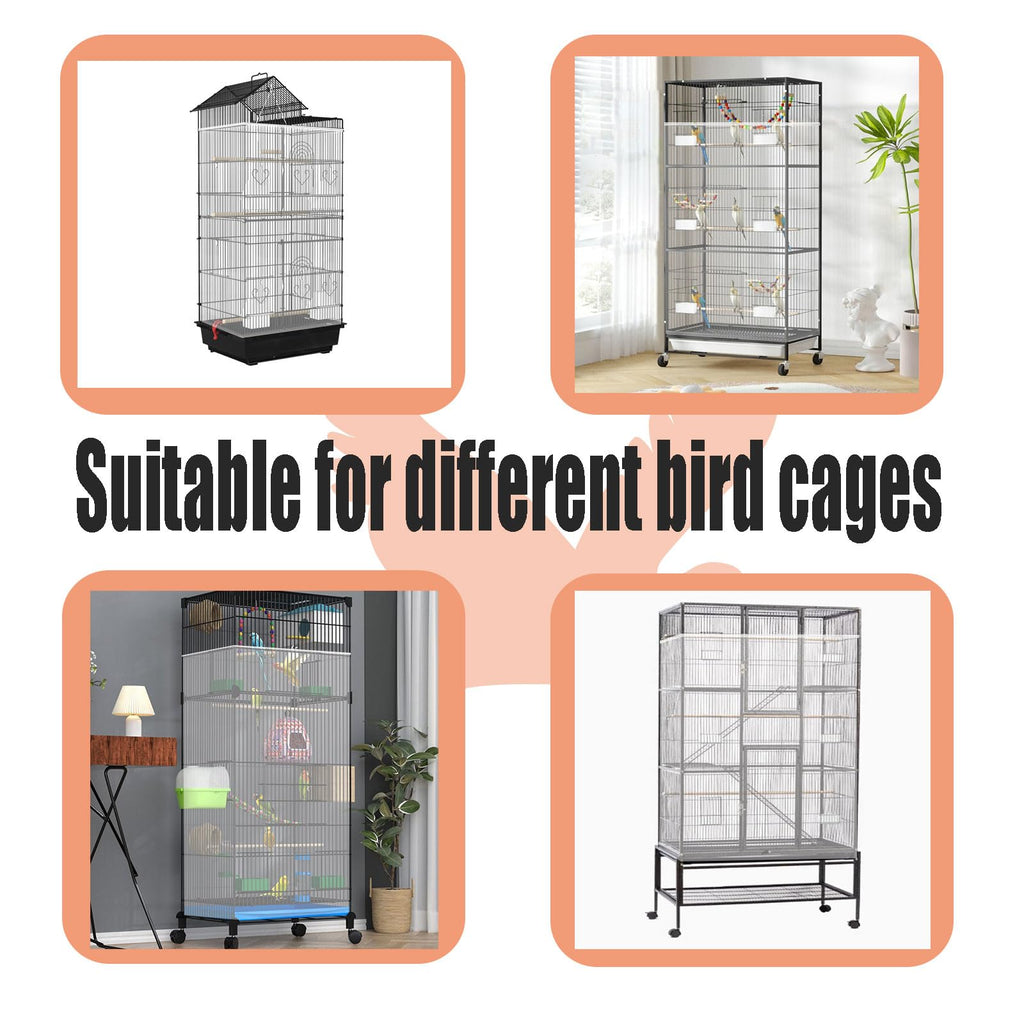 SYOOY Bird Cage Seed Catcher,Large Birdcage Net Cover,Bird Cage Accessories for Parrot Parakeet Cockatiels Conures Macaw African Round Square Cages(118 * 31inch)