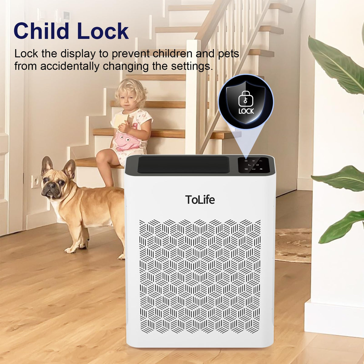 Tolife Air Purifier for Home Large Room up to 1095 Ft² with Sleep Mode