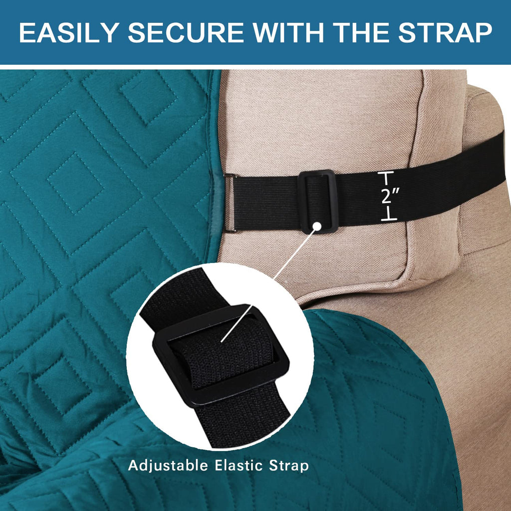 H.VERSAILTEX Reversible Sofa Slipcover Furniture Protector Water Resistant 2" Elastic Straps Sofa Cover Couch Covers Pets Kid Fit Sitting Width Up to 78" (Oversized Sofa: 86" x 132", Dark Teal/Beige)
