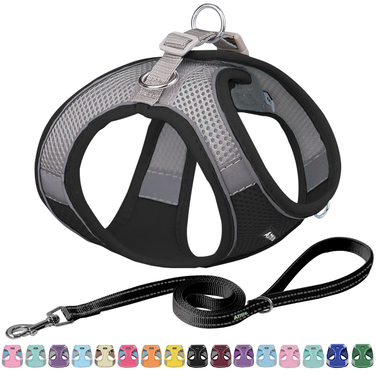 AIITLE Small Dog Harness and Leash Set, Step-in Puppy Pet Vest, Blue XS