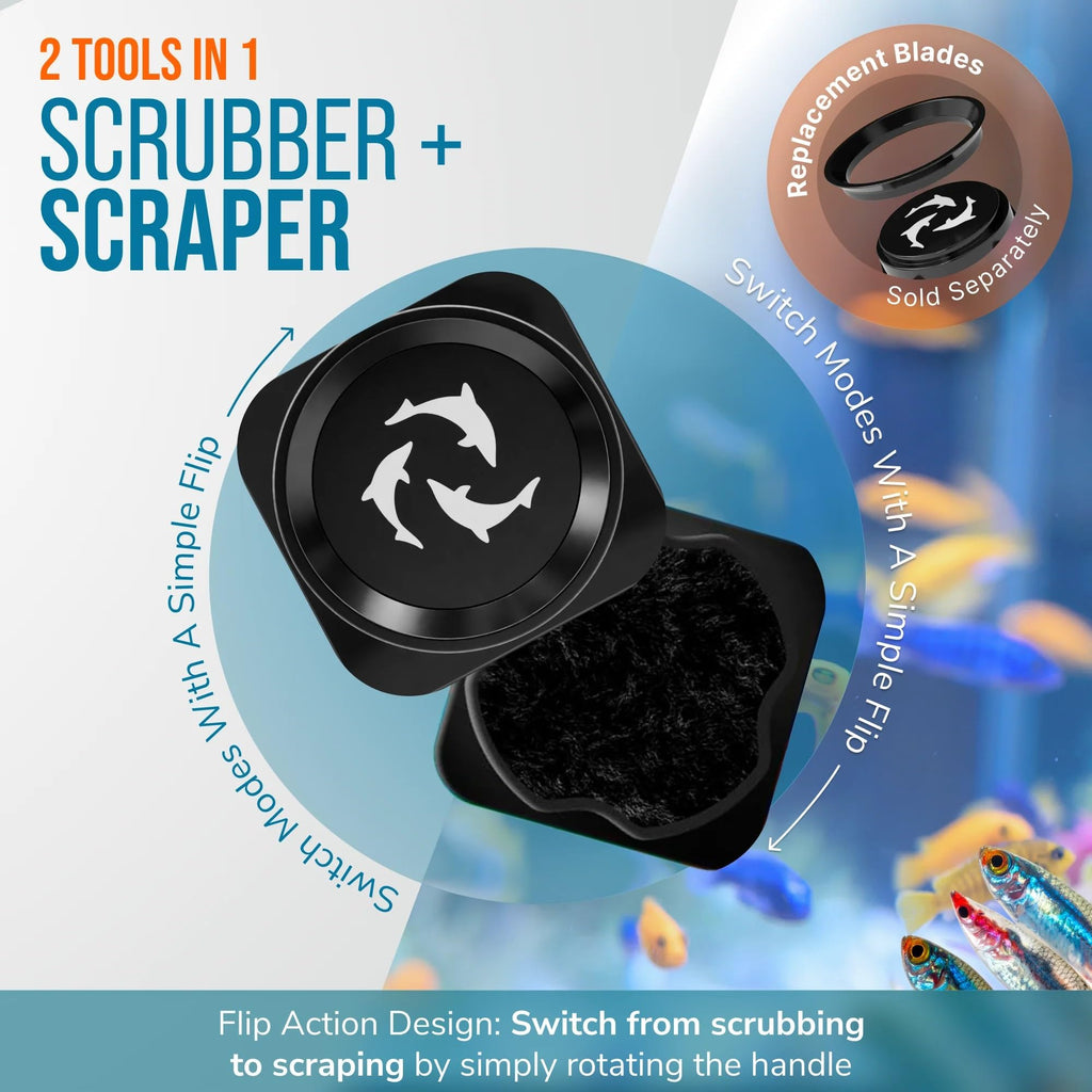 FL!PPER Pico Aquarium Glass Cleaner - Magnetic Fish Tank Cleaner, Scrubber & Scraper, Algae Remover, Aquarium Cleaning Tools