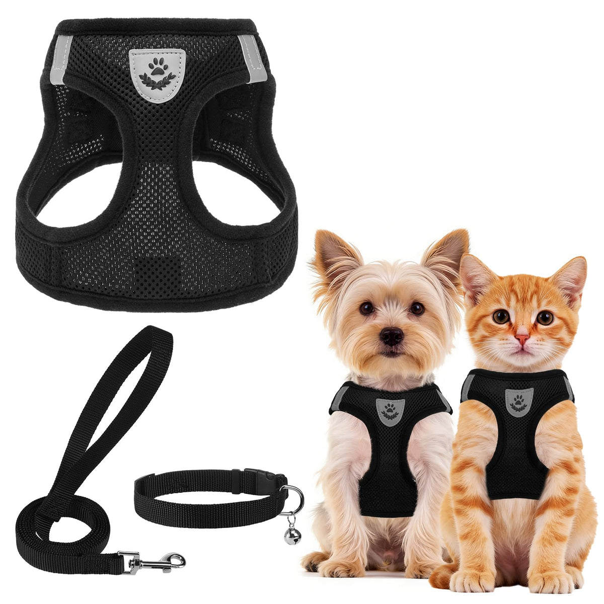 PUPTECK Dog Harness, Collar and Leash Set No Pull for Small Medium Sized