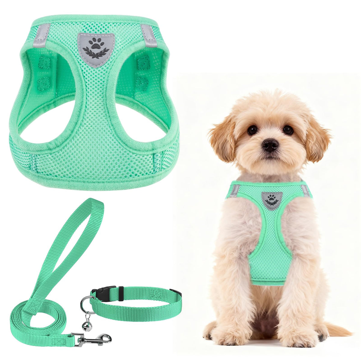 PUPTECK Dog Harness, Collar and Leash Set No Pull for Small Medium Sized