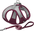 AIITLE Easy Walk Dog Harness and Leash Set - Christmas Pet Supply No Pull, Step in Adjustable Dog Harness with Padded Vest, No Choke Over, Easy to Put on Medium Dogs Burgundy L
