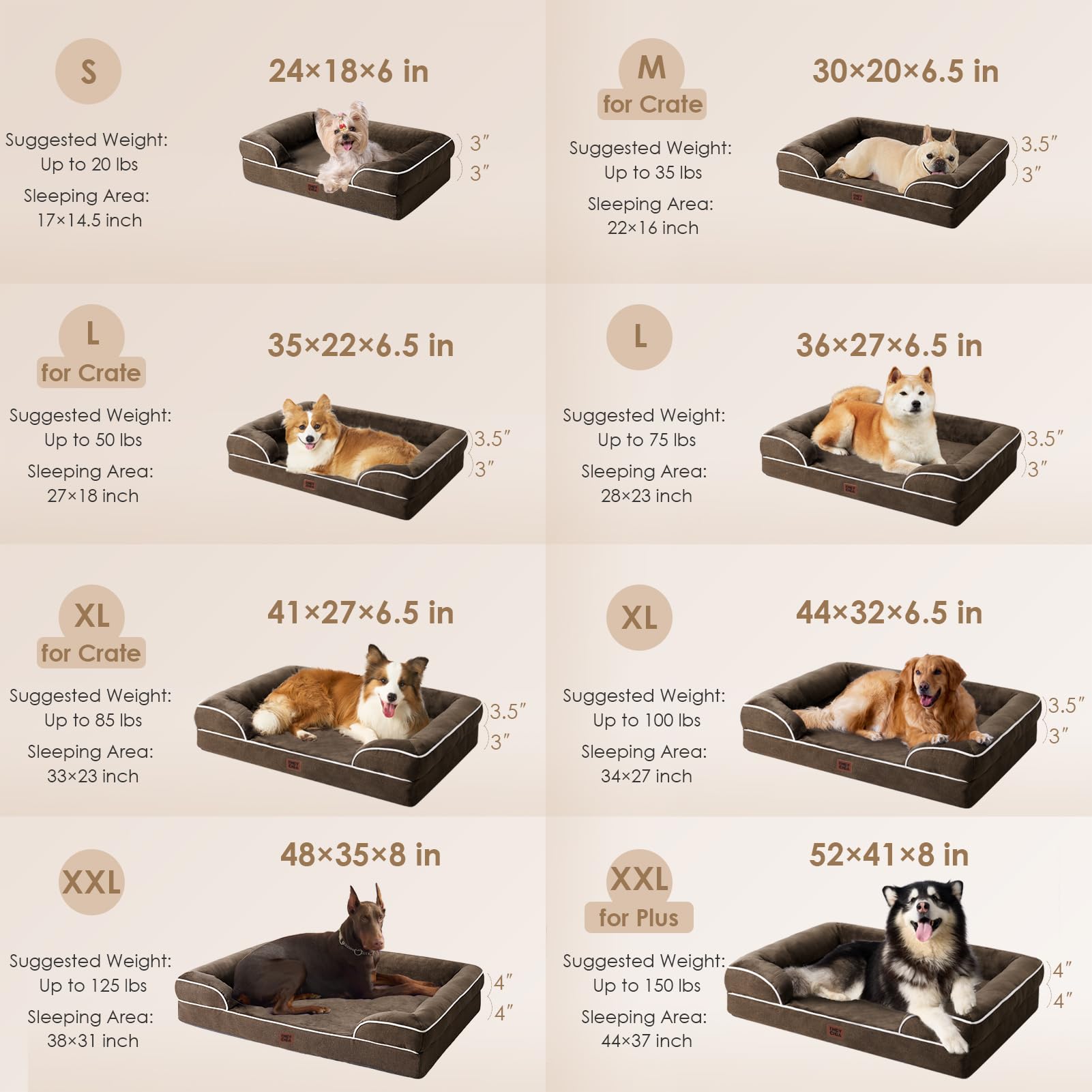 EHEYCIGA Orthopedic Dog Beds Large Sized Dog, Waterproof Washable Pet Bed