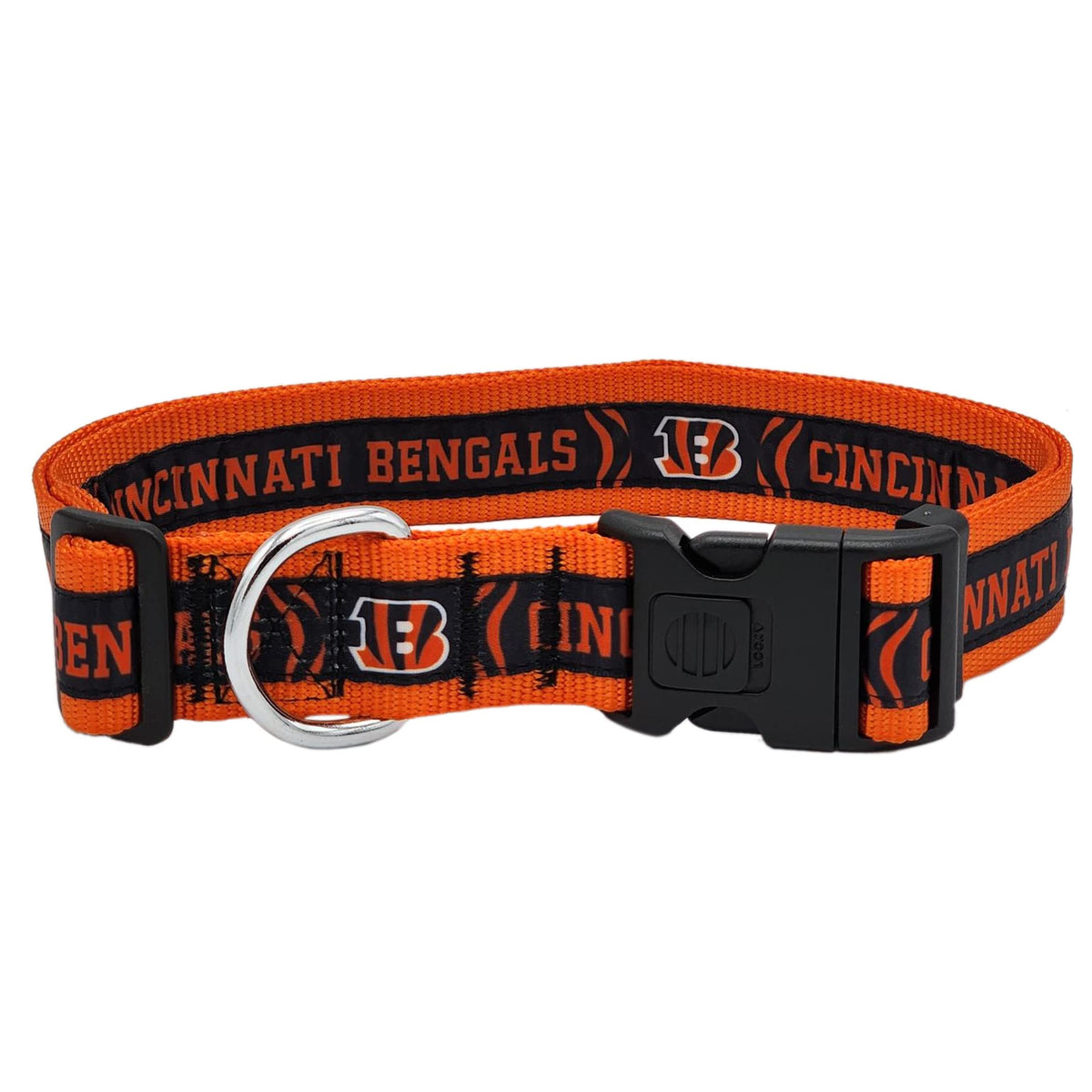 NFL PET Collar Cincinnati Bengals Dog Collar, Medium Football Team Collar for Dogs & Cats. A Shiny & Colorful Cat Collar & Dog Collar Licensed by The NFL