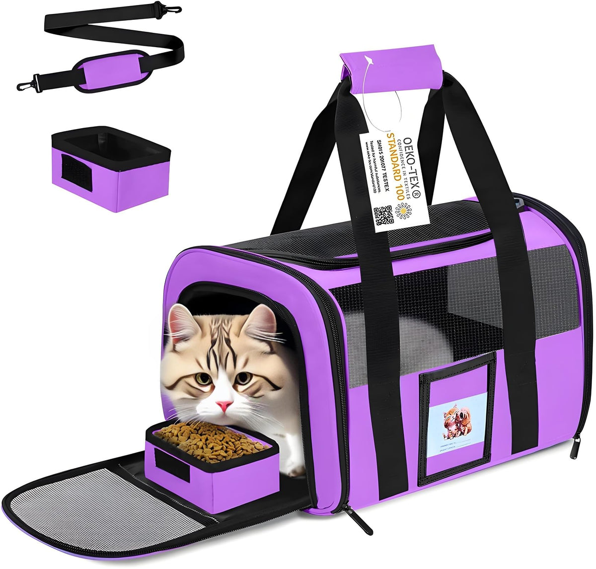 Seclato Cat Carrier Pet Carriers Airline Approved for Small Dogs Kitten Carriers for Small Medium Cats Under 15lb, Collapsible Soft Sided TSA Approved Travel Carrier, Pink