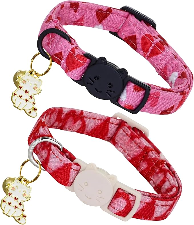 Bobo Rainbow Trefoil Print Cat Collar(2-Pack) Breakaway for Boy Girl Cats