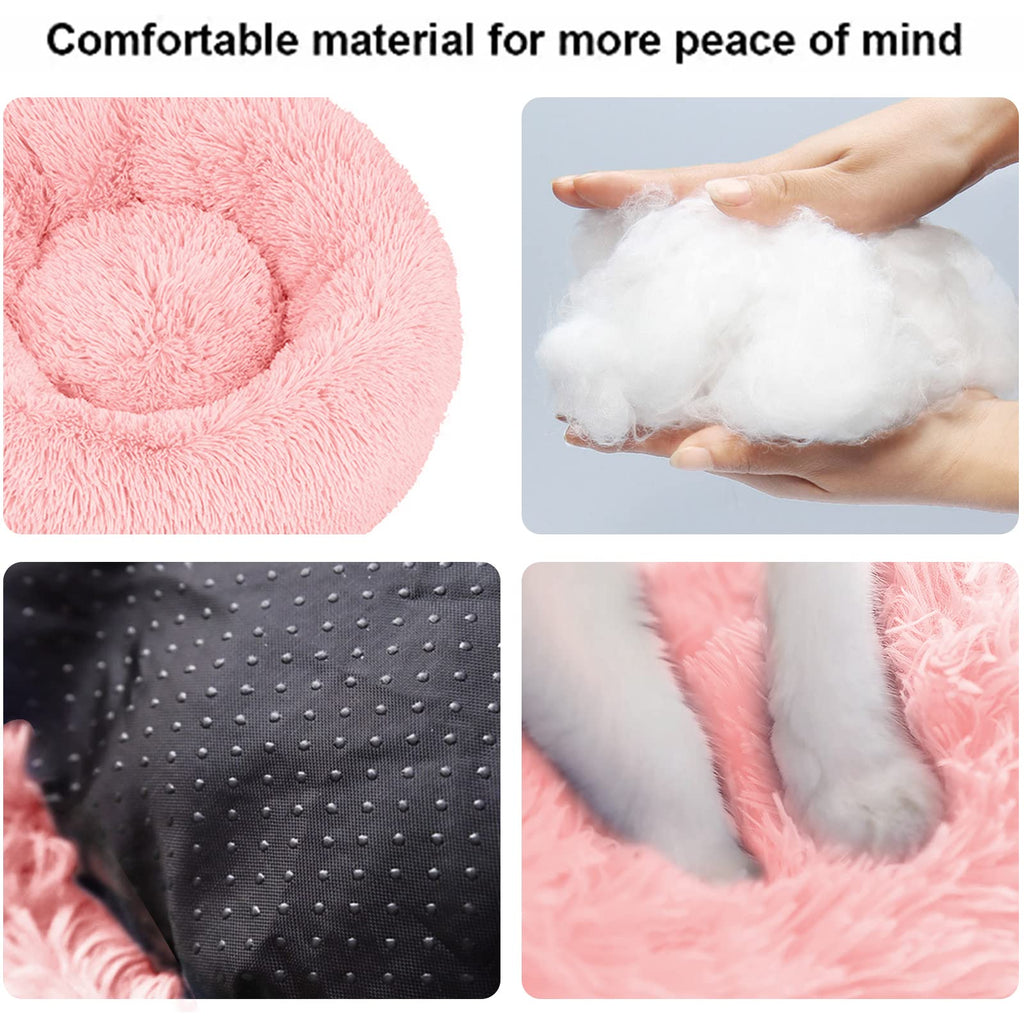 Cat Beds for Indoor Cats,20 Inch Dog Bed for Small Melium Large Dogs, Washable-Round Pet Bed for Puppy and Kitten with Slip-Resistant Bottom