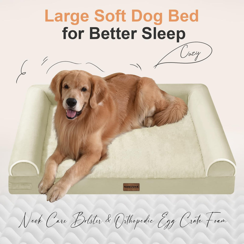 NANUYA Orthopedic Dog Bed for XX-Large Dogs, 44 x 34 Inch, Beige