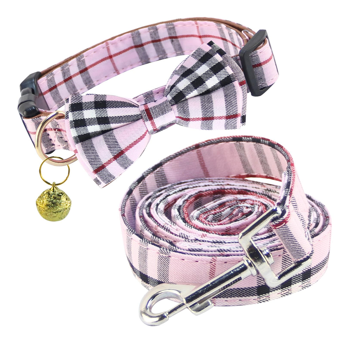 Yizepet Dog Collar and Leash - Adjustable pet Collar for Dogs with Metal Buckle Collar, Stylish Pattern for Small Medium or Large Boy and Girl Dog and Cat